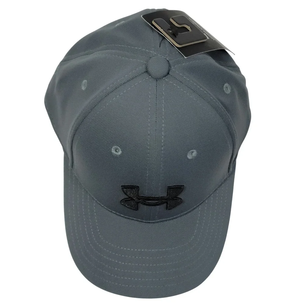Under Armour Blitzing Hat Boys YSM-YMD Fitted Grey Black A-Flex Stretch Sports